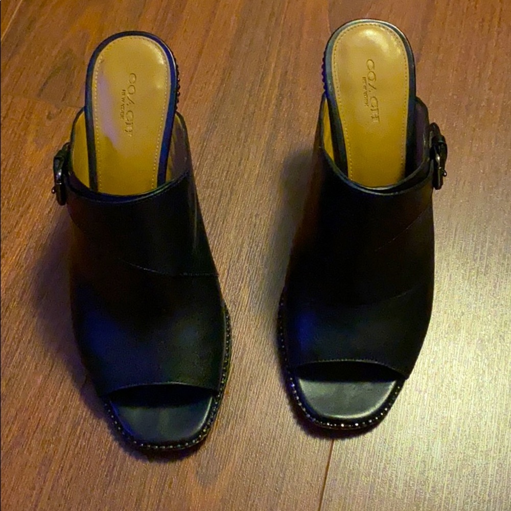 COACH Black Mules